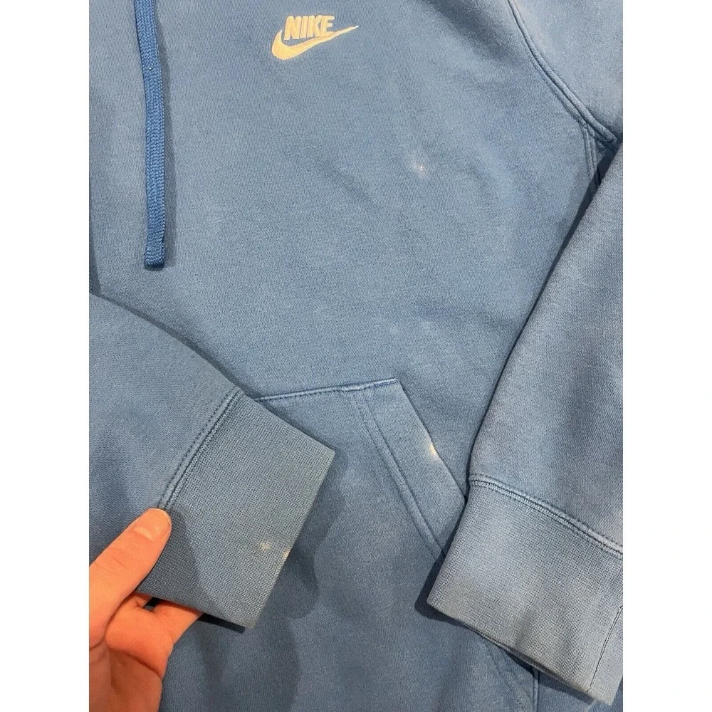 Nike‎ Hoodie Mens Medium Sportswear Club Fleece Pullover Sweatshirt Blue BV2654